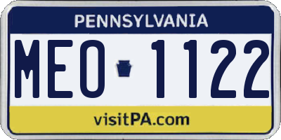 PA license plate MEO1122