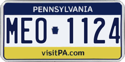 PA license plate MEO1124