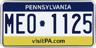 PA license plate MEO1125