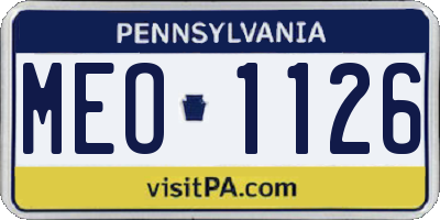 PA license plate MEO1126