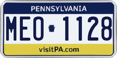 PA license plate MEO1128