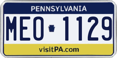 PA license plate MEO1129