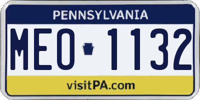 PA license plate MEO1132