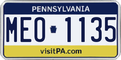 PA license plate MEO1135