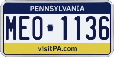 PA license plate MEO1136