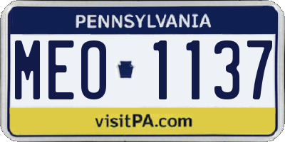 PA license plate MEO1137