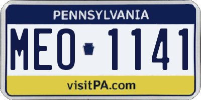 PA license plate MEO1141