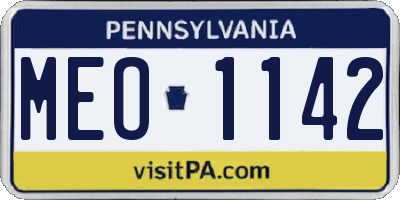 PA license plate MEO1142