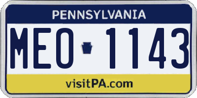PA license plate MEO1143