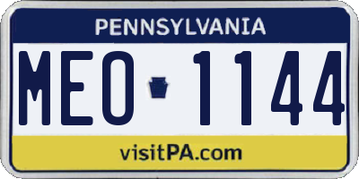 PA license plate MEO1144