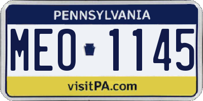 PA license plate MEO1145