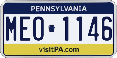 PA license plate MEO1146