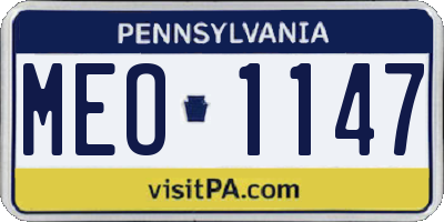 PA license plate MEO1147