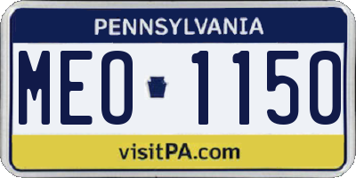 PA license plate MEO1150