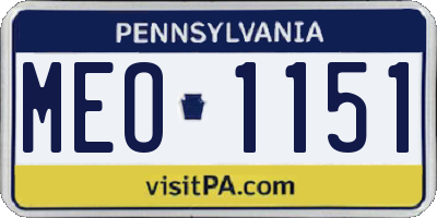 PA license plate MEO1151