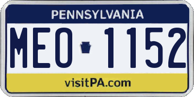 PA license plate MEO1152