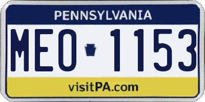 PA license plate MEO1153