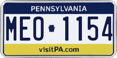 PA license plate MEO1154