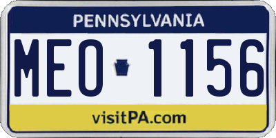 PA license plate MEO1156