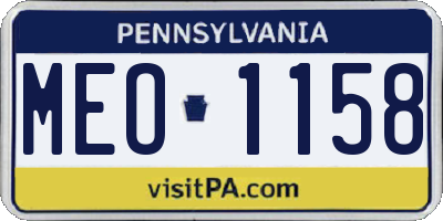 PA license plate MEO1158