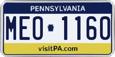 PA license plate MEO1160