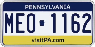 PA license plate MEO1162