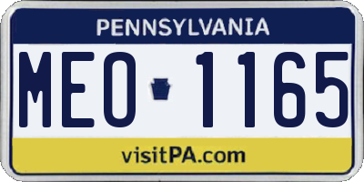 PA license plate MEO1165