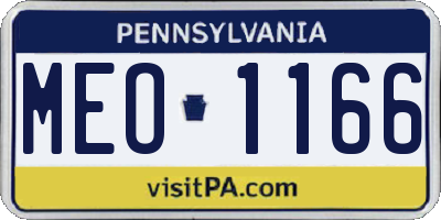 PA license plate MEO1166