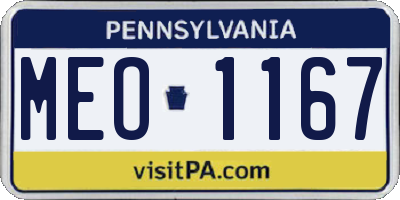 PA license plate MEO1167