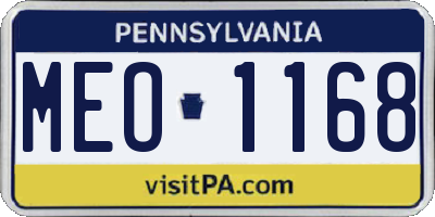 PA license plate MEO1168
