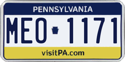 PA license plate MEO1171
