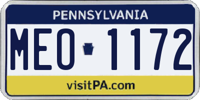 PA license plate MEO1172