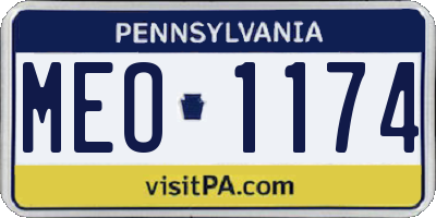 PA license plate MEO1174