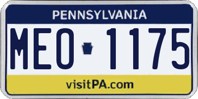 PA license plate MEO1175