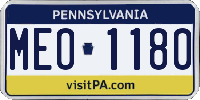 PA license plate MEO1180