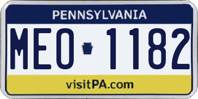 PA license plate MEO1182