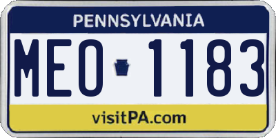PA license plate MEO1183