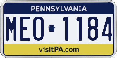 PA license plate MEO1184