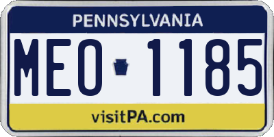 PA license plate MEO1185