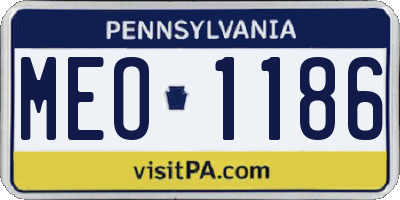 PA license plate MEO1186