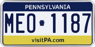 PA license plate MEO1187