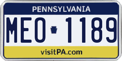 PA license plate MEO1189