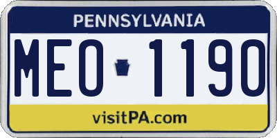 PA license plate MEO1190