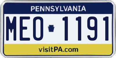 PA license plate MEO1191
