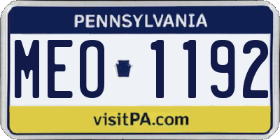 PA license plate MEO1192