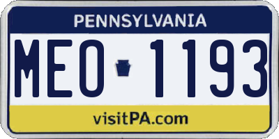 PA license plate MEO1193