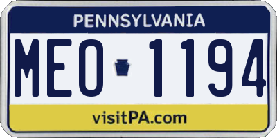 PA license plate MEO1194
