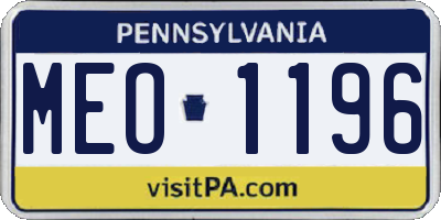 PA license plate MEO1196