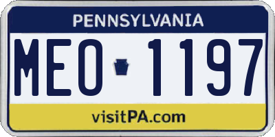 PA license plate MEO1197