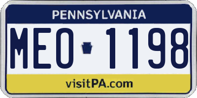 PA license plate MEO1198